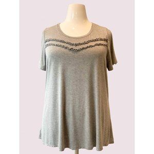 Lane Bryant – Heather Grey T-Shirt w/ Ruffle